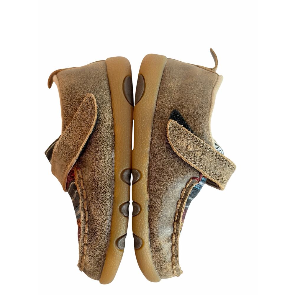 Twisted X Little Kid Brown Bomber Driving Mocs Canvas / Serape Inlay Toddler 7 - Picture 11 of 11